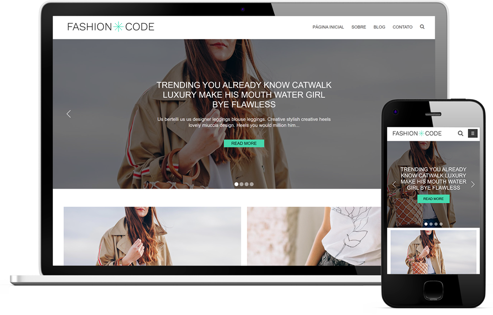 Blog Fashion Code - Homepage em Desktop